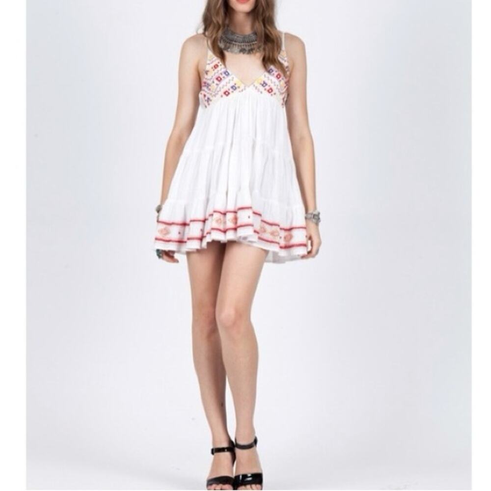 Anthropologie RAGA Embroidered Mini Dress/Tunic White Women’s Sz XS NWT